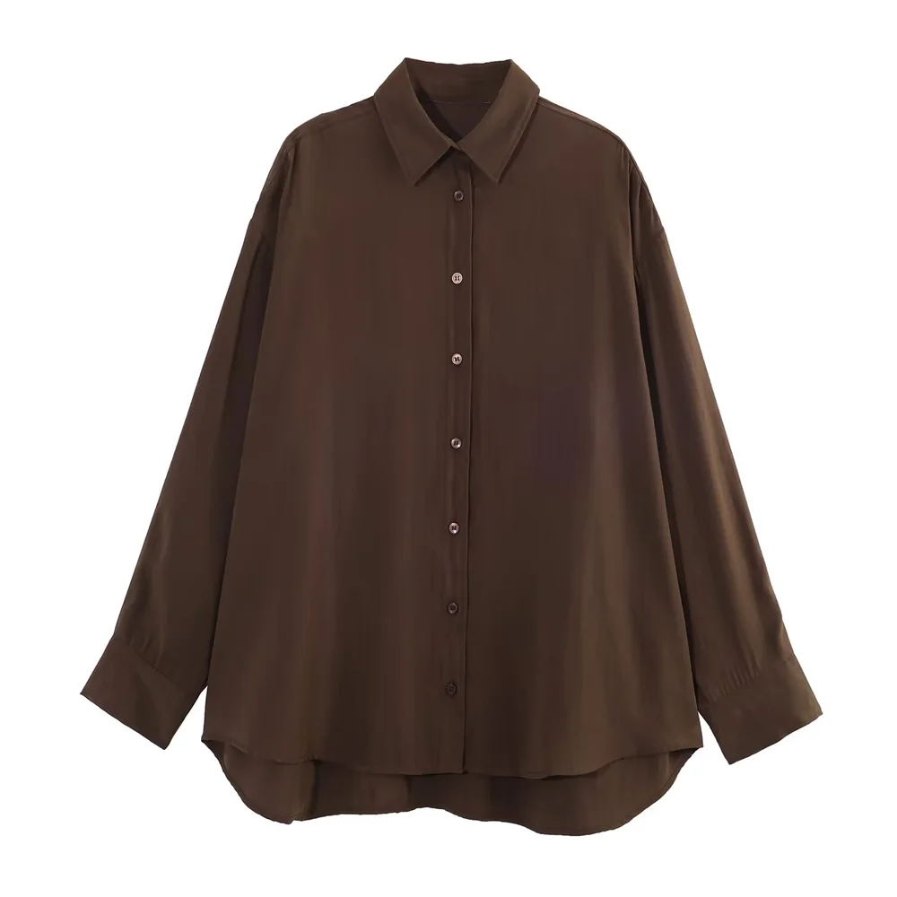 2026 New Women's Fashion Versatile Striped Loose Long Sleeve Collar Single breasted Decorative Shirt